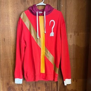 DisneyParks Red and Gold Hoodie with Captain Hook Design